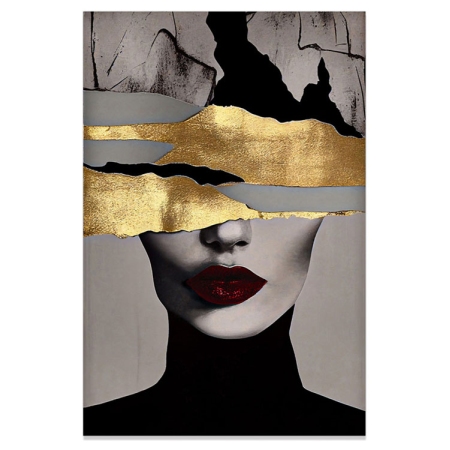 Πίνακας ελαιογραφία σε καμβά printed Γυναίκα μαύρο-χρυσό 60x90εκ Ankor 843930
