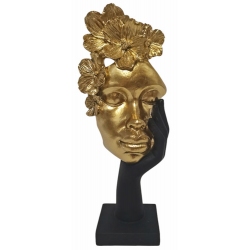 Φιγούρα διακοσμητική πολυεστερική Πρόσωπο χρυσό-μαύρο 13x7.5x29.5εκ Ankor 844364