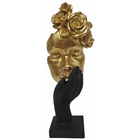 Φιγούρα διακοσμητική πολυεστερική Πρόσωπο χρυσό-μαύρο 13x7.5x29.5εκ Ankor 844371