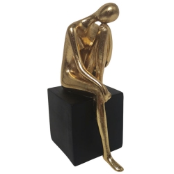 Φιγούρα διακοσμητική πολυεστερική Στοχαστής χρυσό-μαύρο 12x7.5x19εκ Ankor 844388