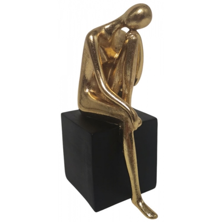 Φιγούρα διακοσμητική πολυεστερική Στοχαστής χρυσό-μαύρο 12x7.5x19εκ Ankor 844388