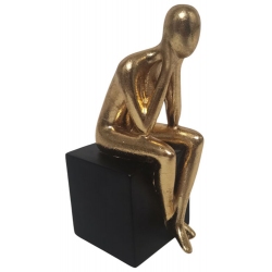 Φιγούρα διακοσμητική πολυεστερική Στοχαστής χρυσό-μαύρο 12x7.5x19εκ Ankor 844395