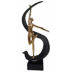 Φιγούρα διακοσμητική πολυεστερική Χορεύτρια μαύρο-χρυσό 16.5x10x41εκ Ankor 844401