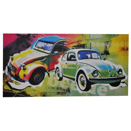 Πίνακας σε καμβά Αμάξια κόκκινο/πράσινο/μπλε 100x50εκ Pol L100501