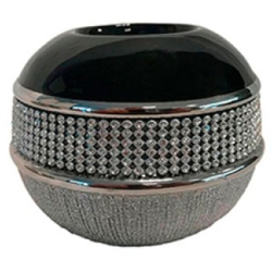 Κηροπήγιο για ρεσώ κεραμικό μαύρο/ασημί 10εκ Karvounis H2147S-BF17C