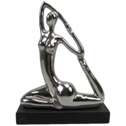 Φιγούρα διακοσμητική Γυναίκα ασημί/μαύρο 34.5εκ Karvounis K9317B-W