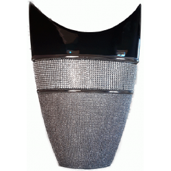 Βάζο κεραμικό μαύρο/ασημί 29.5εκ Karvounis H6938L-BF17C