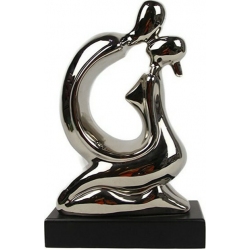 Φιγούρα διακοσμητική Ζευγάρι ασημί-μαύρο 31εκ Karvounis S3019