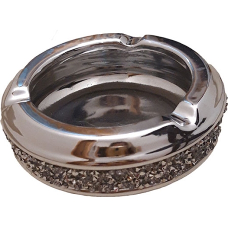 Σταχτοδοχείο κεραμικό ασημί 12εκ Karvounis H7553S-DJ18C