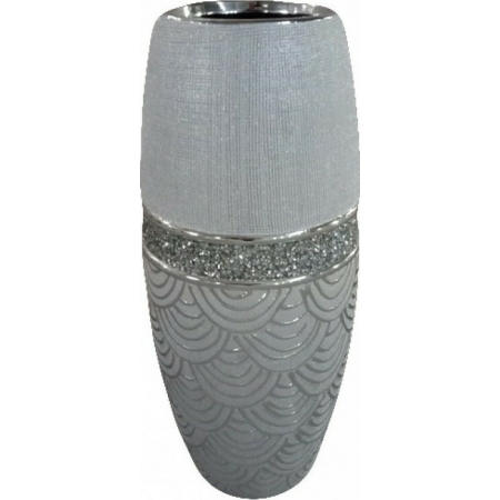 Βάζο κεραμικό ασημί 26εκ Karvounis H2738S-DJ18C