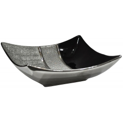 Μπωλ τετράγωνο κεραμικό μαύρο-ασημί 25x8.5εκ Karvounis H2232-BF17C