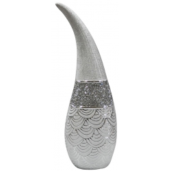 Διακοσμητικό κεραμικό ασημί 15x11x46εκ Karvounis H3248L-DJ18C