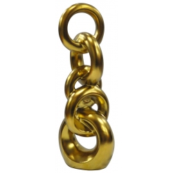 Διακοσμητικό κεραμικό Κρίκοι χρυσό 15x11x39εκ Karvounis MG1721-1