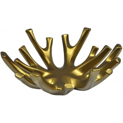 Πιατέλα διακοσμητική κεραμική χρυσό 30x10.5εκ Karvounis K7945B-G