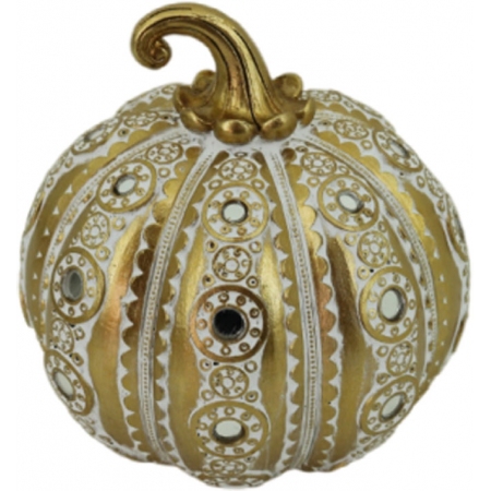 Κολοκύθα διακοσμητική πολυεστερική χρυσή 13.5x14εκ Karvounis 21937G