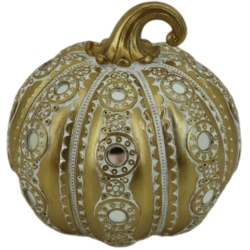 Κολοκύθα διακοσμητική πολυεστερική χρυσή 15x14.5εκ Karvounis 21861G