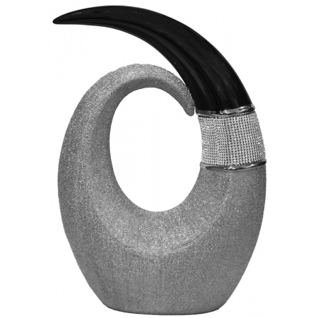 Διακοσμητικό κεραμικό μαύρο-ασημί 26x10x38εκ Karvounis H6913L-BF17C