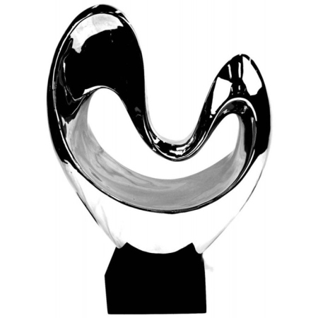 Διακοσμητικό κεραμικό ασημί-μαύρο 26x12x36εκ Karvounis S1433