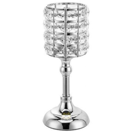 Κηροπήγιο μεταλλικό ασημί 11x27εκ Karvounis SI488S