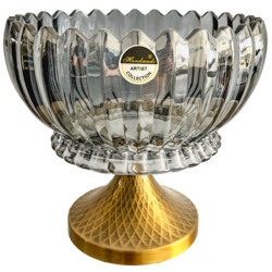 Κουπ γυάλινο γκρι-χρυσό 22x21εκ Karvounis HC6020