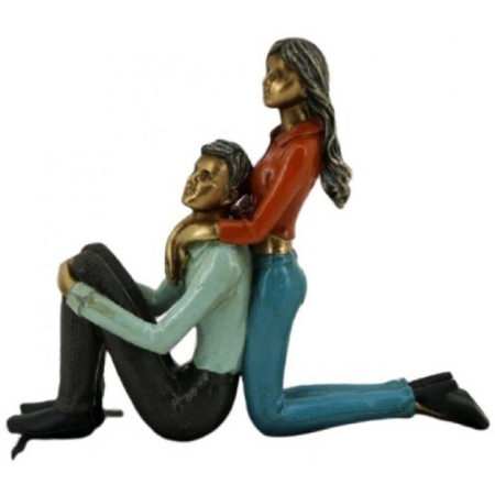 Φιγούρα διακοσμητική πολυεστερική Ζευγάρι χρυσό-μαύρο 26x7x22εκ Karvounis 19856G