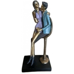 Φιγούρα διακοσμητική πολυεστερική Ζευγάρι χρυσό-μαύρο 12x8.5x26εκ Karvounis 16689C