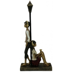 Φιγούρα διακοσμητική πολυεστερική Ζευγάρι χρυσό-λευκό 17x6x37εκ Karvounis 24850RP