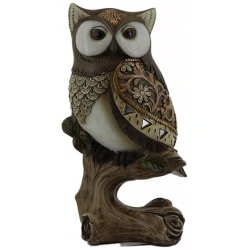 Φιγούρα διακοσμητική πολυρεσίνης Κουκουβάγια καφέ-χρυσό 10x7x20εκ Karvounis 20156M5