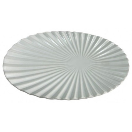 Πιατέλα κεραμική λευκή 38.5x24.5x4.5εκ Karvounis L0021A-W