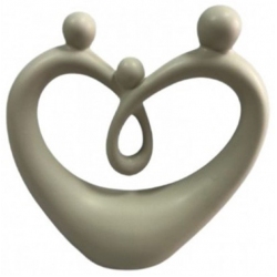 Διακοσμητικό κεραμικό Καρδιά μπεζ 24x7x25εκ Karvounis K8884B-B