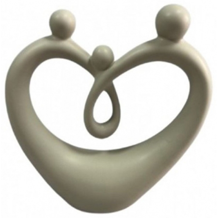 Διακοσμητικό κεραμικό Καρδιά μπεζ 24x7x25εκ Karvounis K8884B-B