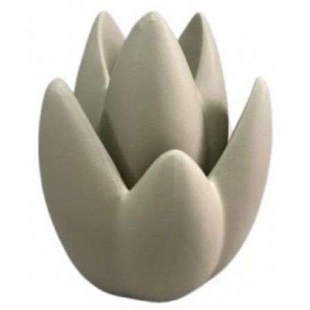 Κηροπήγιο κεραμικό μπεζ 13x15εκ Karvounis K8152C-B