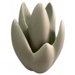 Κηροπήγιο κεραμικό μπεζ 15x20εκ Karvounis K8152B-B