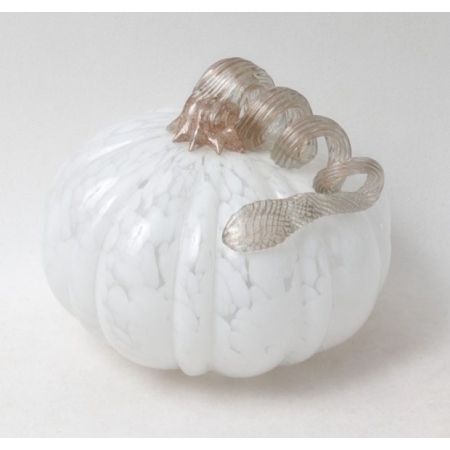 Κολοκύθα διακοσμητική γυάλινη λευκή 18x15εκ Karvounis CQB87262L