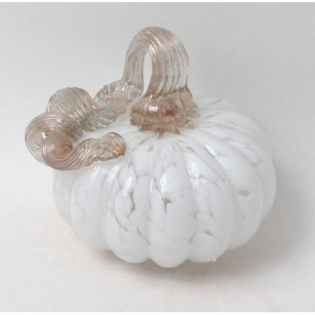 Κολοκύθα διακοσμητική γυάλινη λευκή 13x13εκ Karvounis CQB87262M