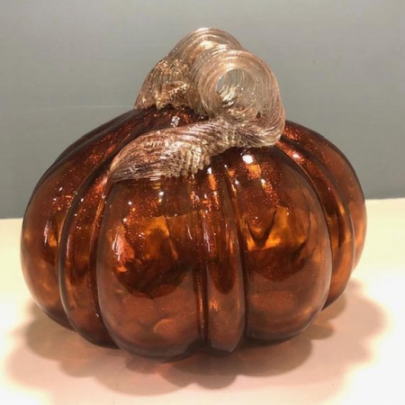 Κολοκύθα διακοσμητική γυάλινη μελί 15x18εκ Karvounis CQB81031L