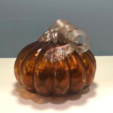 Κολοκύθα διακοσμητική γυάλινη μελί 13x10εκ Karvounis CQB81031