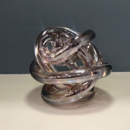 Διακοσμητικό επιτραπέζιο γυάλινο Κόμποι ροζ 12x10εκ Karvounis CQB33102M