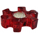 Κηροπήγιο για ρεσώ γυάλινο Puzzle κόκκινο 11.7x10x3εκ Luminarc 1112299