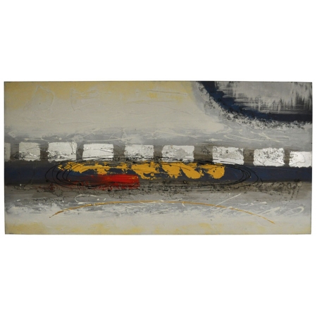 Πίνακας σε καμβά λευκό-μπλε-χρυσό 120x60εκ Sinialo 4551006