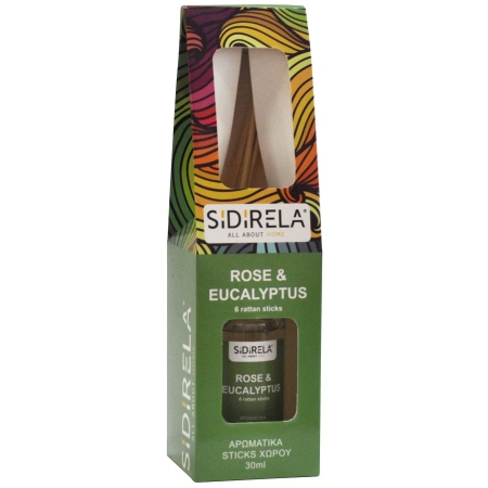 Αρωματικό χώρου με sticks Rose Eucalyptus 30ml Sidirela E-4083