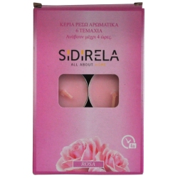 Κεριά ρεσώ σετ 6 τεμαχίων Rose Sidirela E-1940