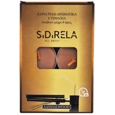 Κεριά ρεσώ σετ 6 τεμαχίων Sandalwood Sidirela E-1940