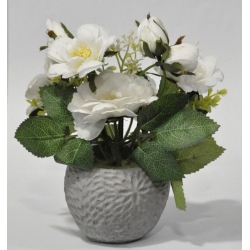 Φυτό διακοσμητικό σε γλαστράκι λευκό 15x11x17εκ Sidirela E-4663