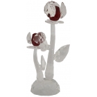 Διακοσμητικό κρυστάλλινο Λουλούδια διάφανο-κόκκινο 7.5x6.5x14.5εκ Sinialo 1-423-R