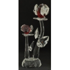 Διακοσμητικό κρυστάλλινο Λουλούδια διάφανο-κόκκινο 7.5x6.5x14.5εκ Sinialo 1-423-R