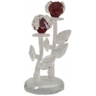 Διακοσμητικό κρυστάλλινο Λουλούδια διάφανο-κόκκινο 8.5x7.5x16εκ Sinialo 1-424-R