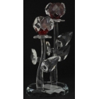 Διακοσμητικό κρυστάλλινο Λουλούδια διάφανο-κόκκινο 8.5x7.5x16εκ Sinialo 1-424-R