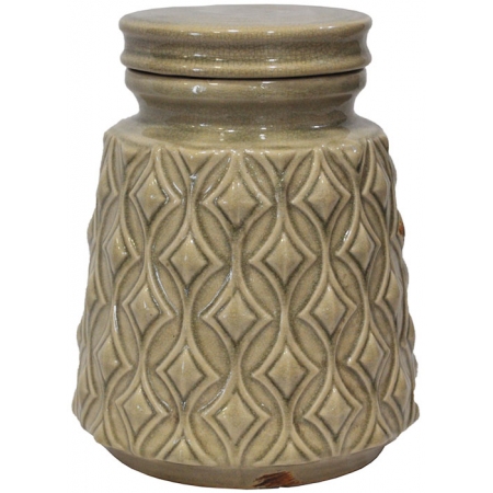 Βάζο με καπάκι κεραμικό γκρι-μπεζ 19x23εκ Espiel ZHO108