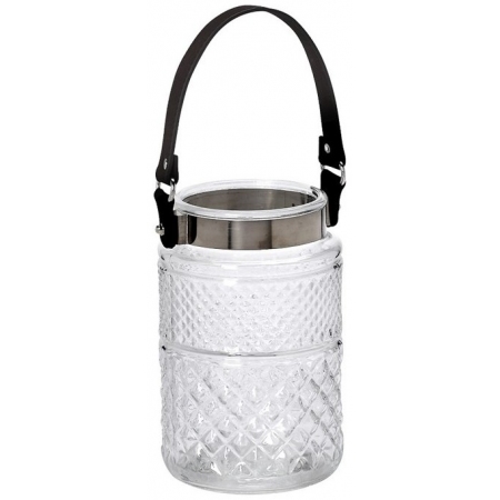 Espiel Φανάρι κρεμαστό με δερμάτινη λαβή 19εκ διάφανο RUN104K6